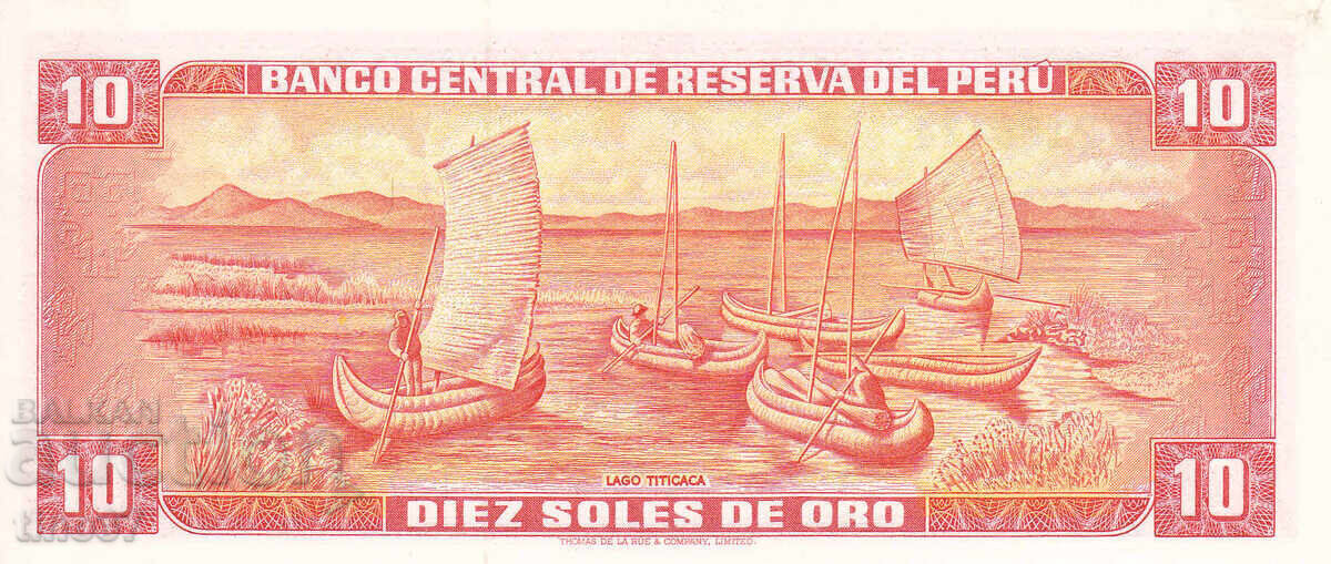 Licitație tino37 - PERU - 10 SOLES DE ORO - 1974 - UNC