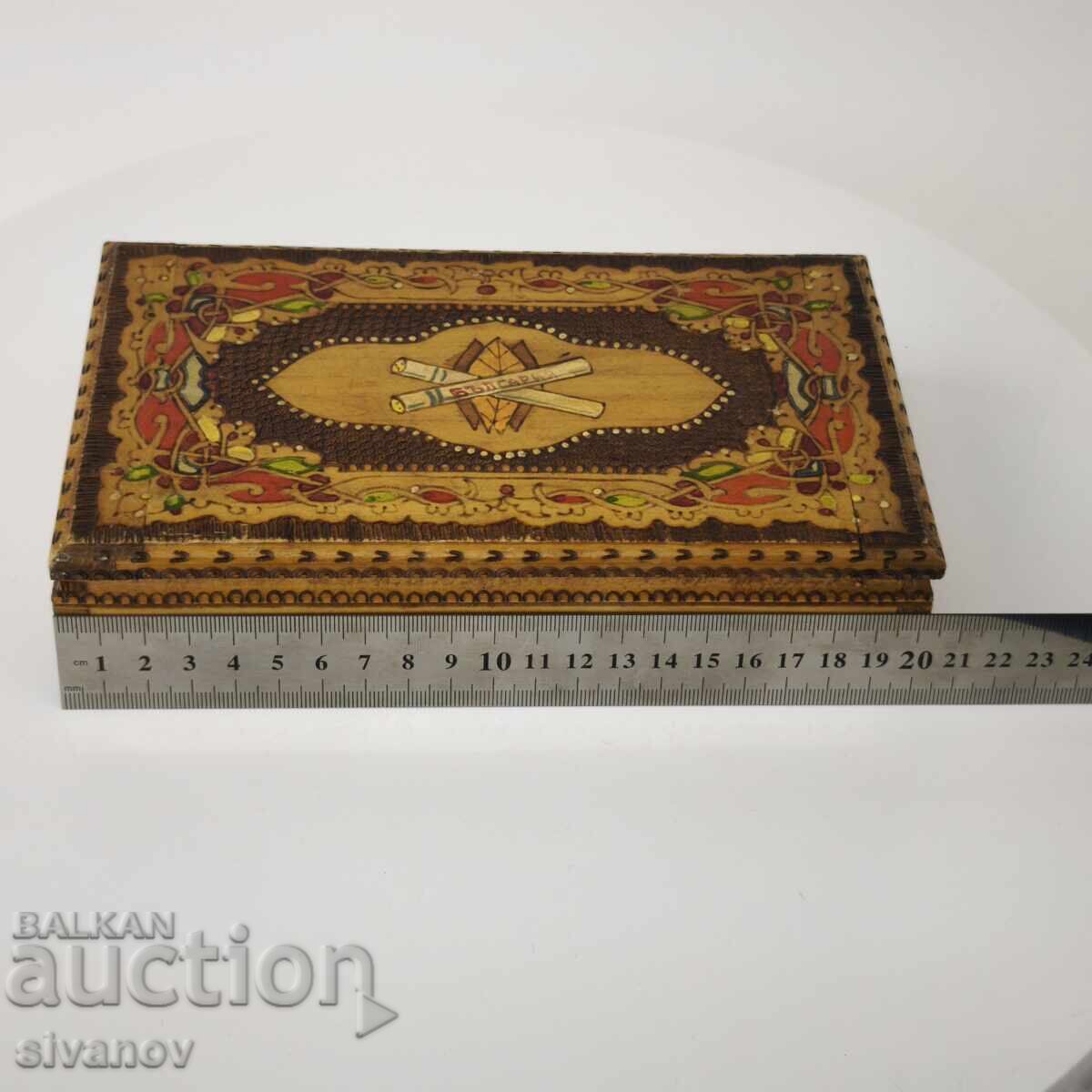 Παλιό ξύλινο κουτί τσιγάρων #5895 - 5