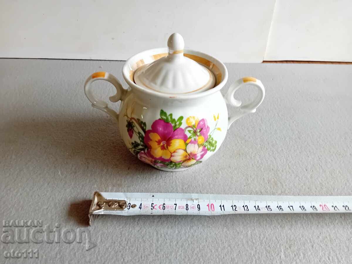 OLD PORCELAIN SUGAR BOWL