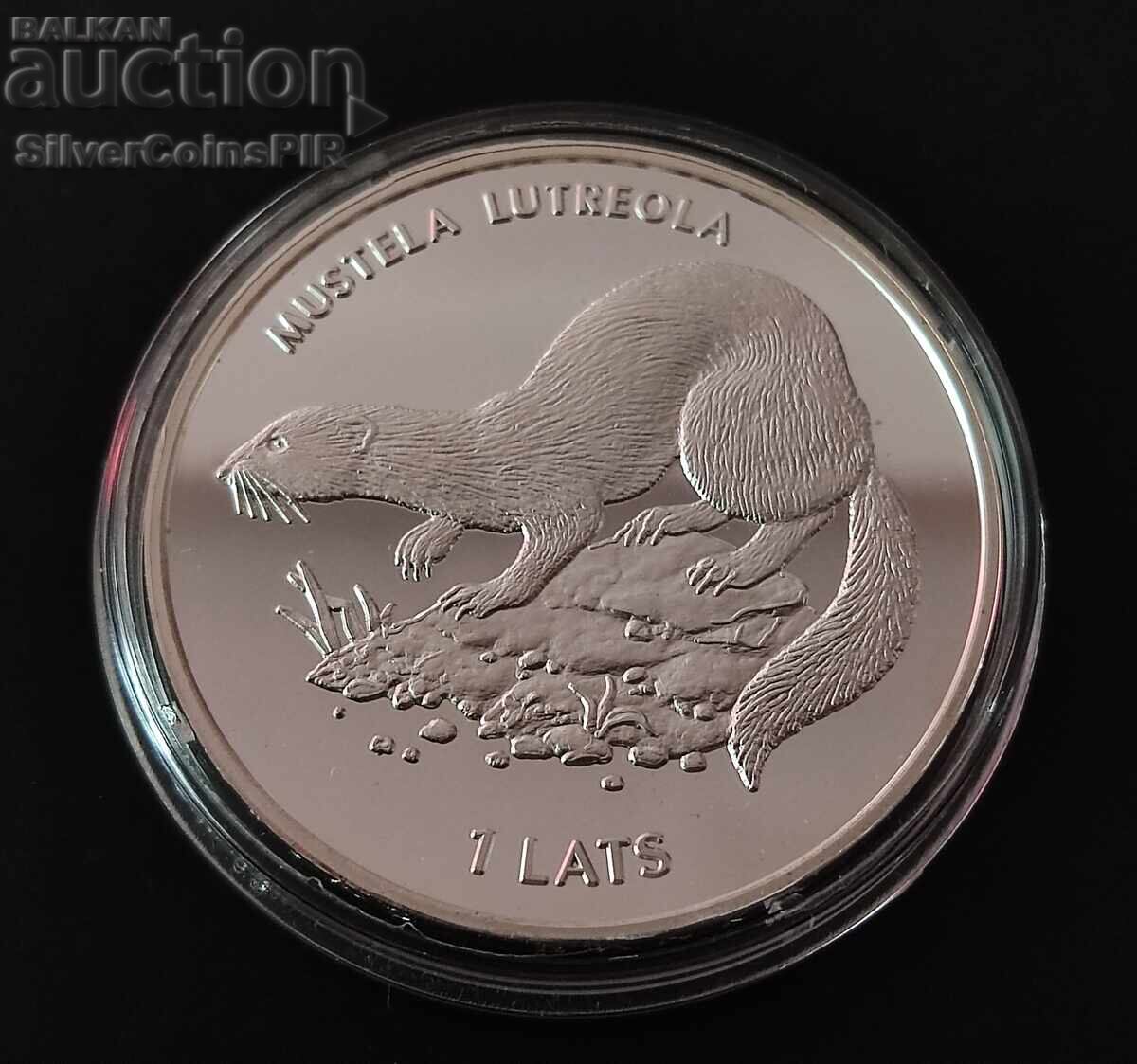 Silver 1 Lats Vidra 1999 Latvia Endangered Animals with price 280.00 BGN | € 143.16 Silver 1 Lats Vidra 1999 Latvia Endangered Animals with price 280.00 BGN | € 143.16