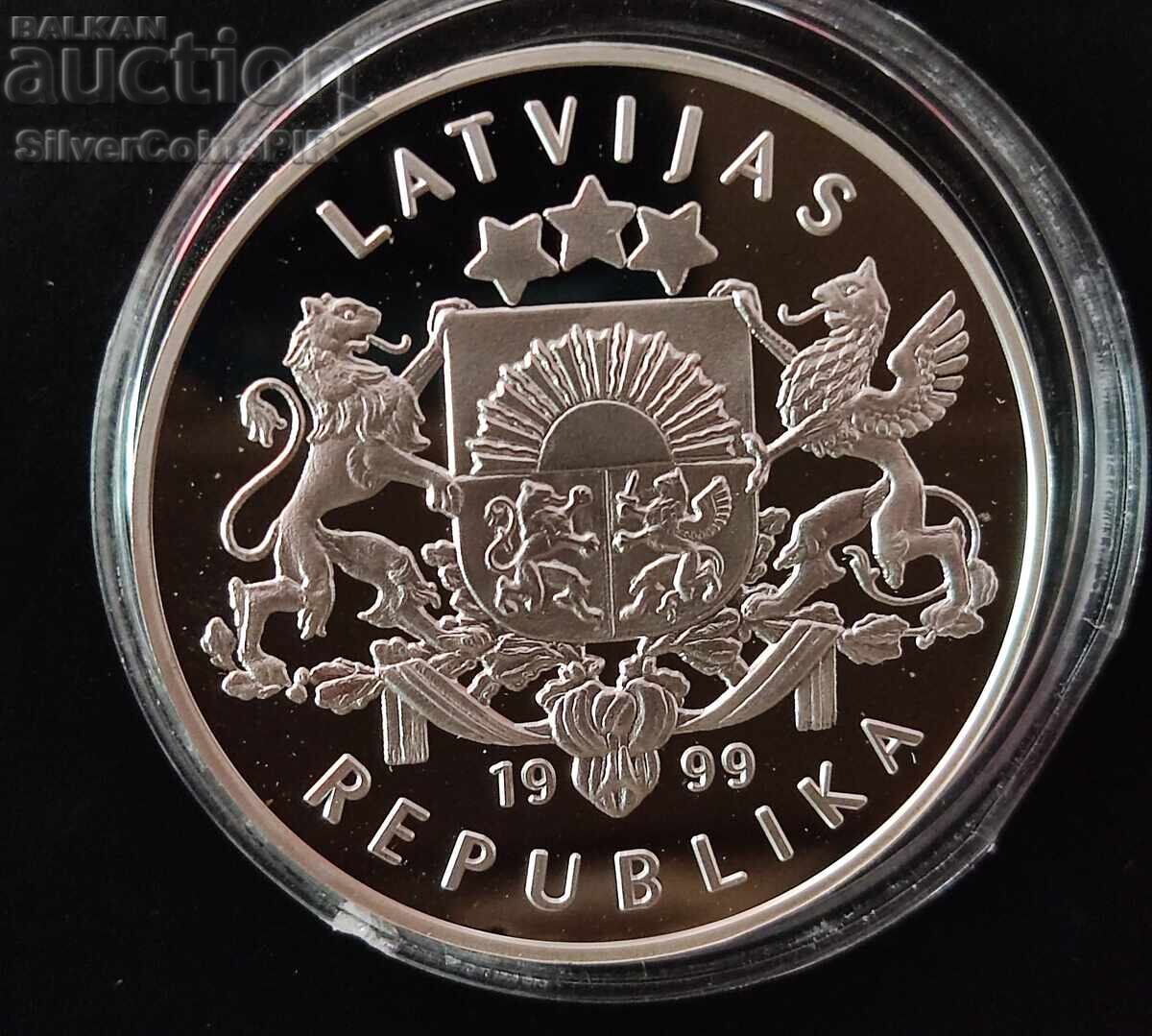 Auction Silver 1 Lats Vidra 1999 Latvia Endangered Animals Auction Silver 1 Lats Vidra 1999 Latvia Endangered Animals