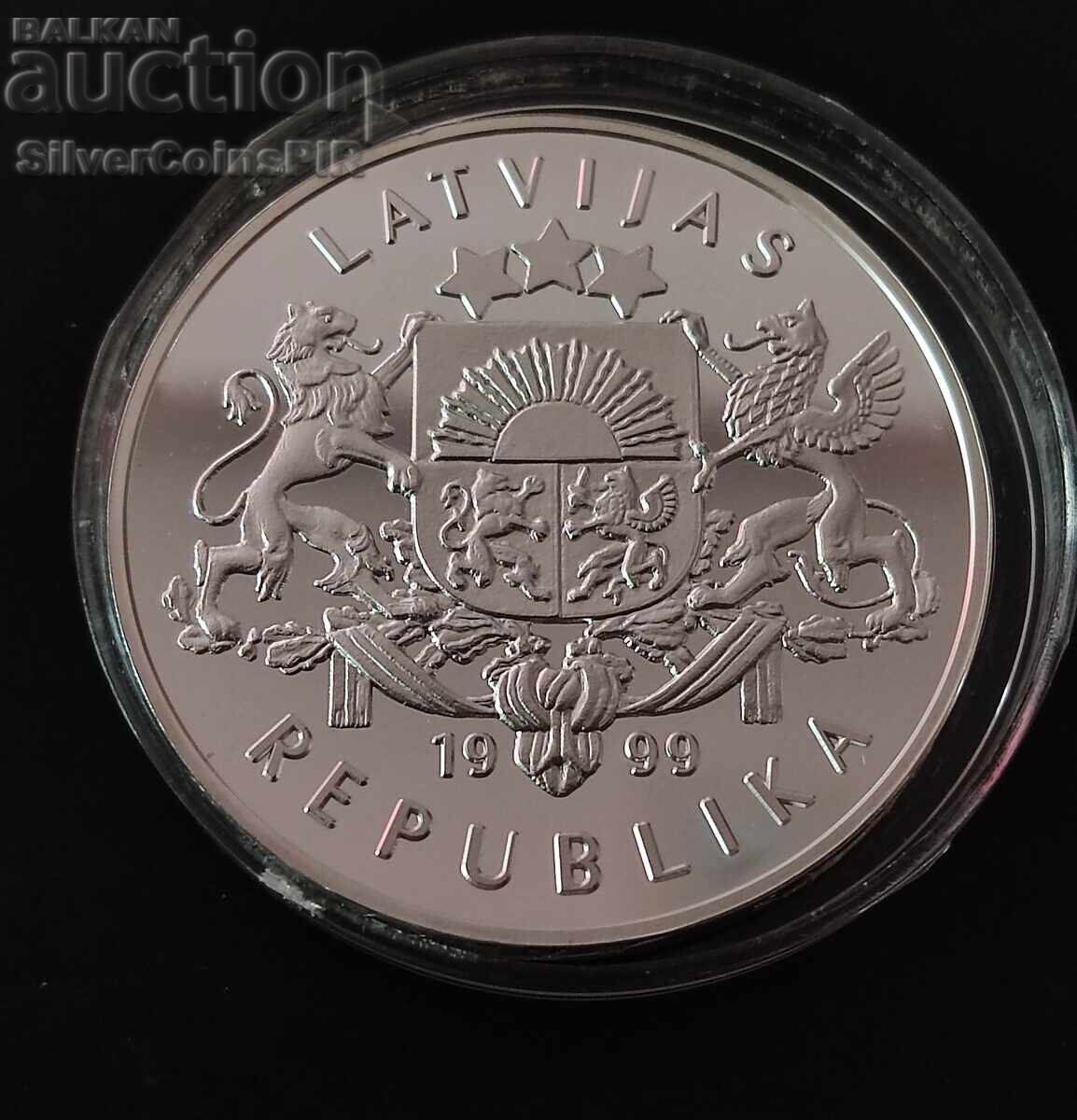 Delivery of Silver 1 Lats Vidra 1999 Latvia Endangered Animals Delivery of Silver 1 Lats Vidra 1999 Latvia Endangered Animals