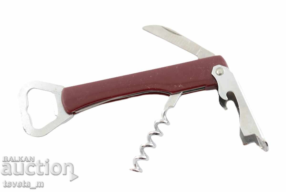 Bottle opener with corkscrew and small knife with price 5.00 BGN | € 2.56