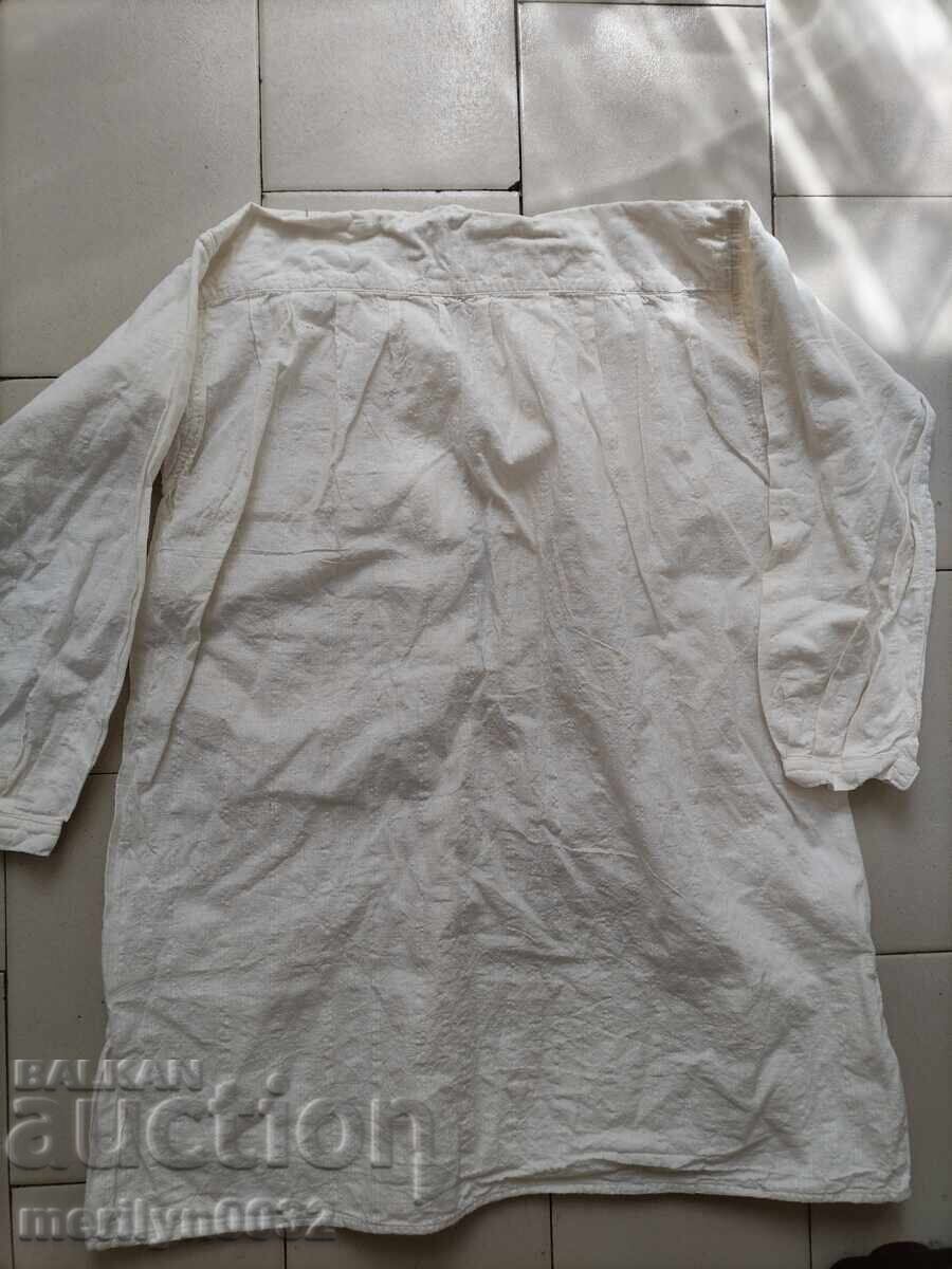 Licitație Cămașă bărbătească veche, cusută manual, cheinar, zestrea costumului popular Licitație Cămașă bărbătească veche, cusută manual, cheinar, zestrea costumului popular