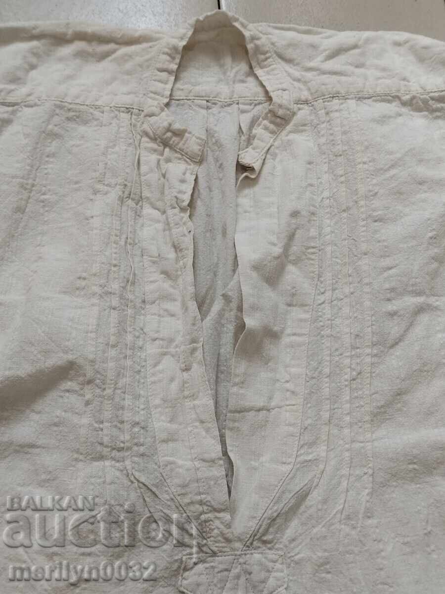 Old men's shirt, hand-embroidered, dowry, folk costume - 7