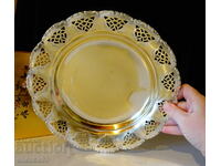 Platou argintat, fructieră, bronz 26 cm., baroc