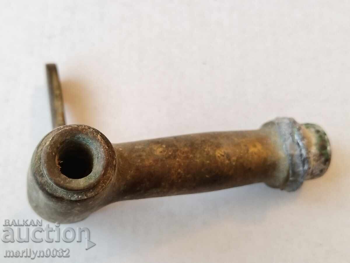 Old bronze faucet key tap valve spigot - 6