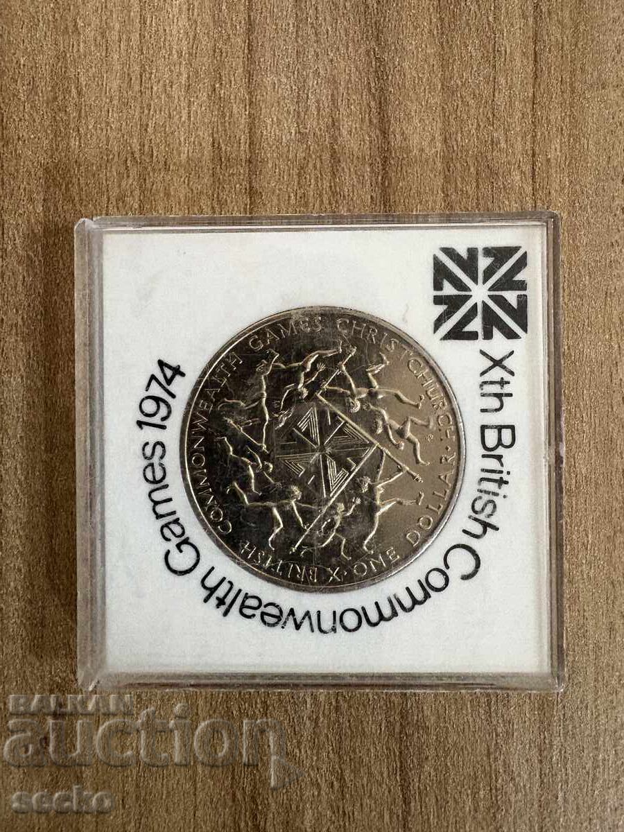 Auction  New Zealand - 1 Dollar (1974) - X British Games