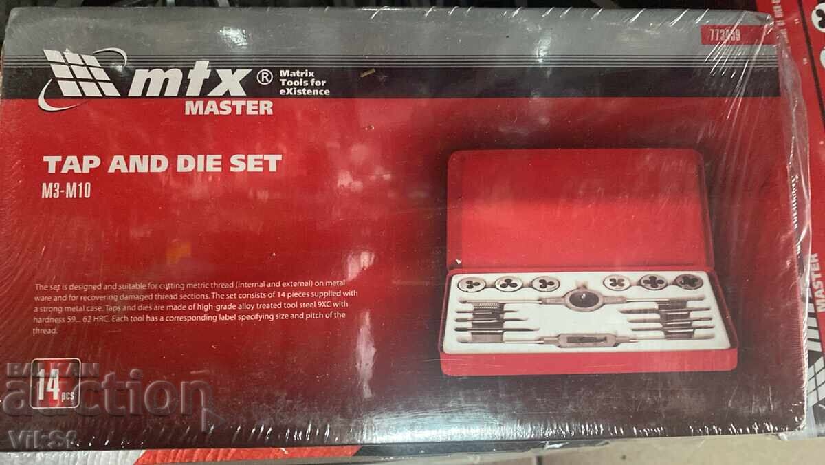 Auction  Tap and Die Set M3-M10, 14 pieces, MTX MASTER