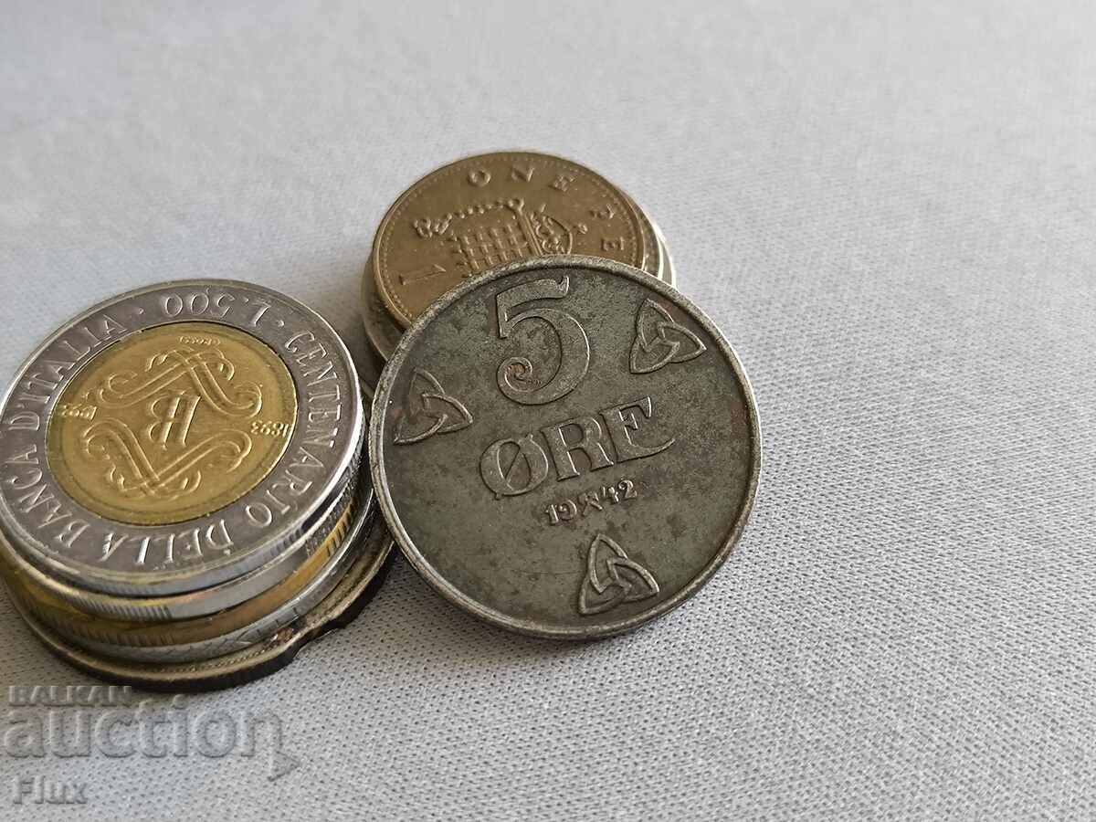 Monedă - Norvegia - 5 øre | 1942