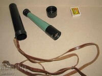 Old Russian binoculars ZZT10x30 No. 554, tube and strap, excellent condition