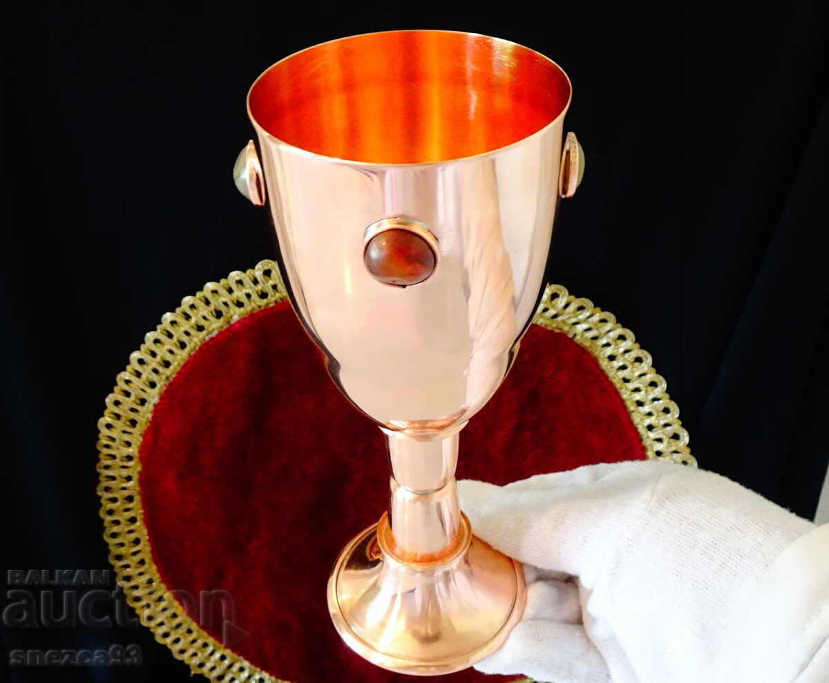 Royal honey pitcher, copper wine glass, stones - 7
