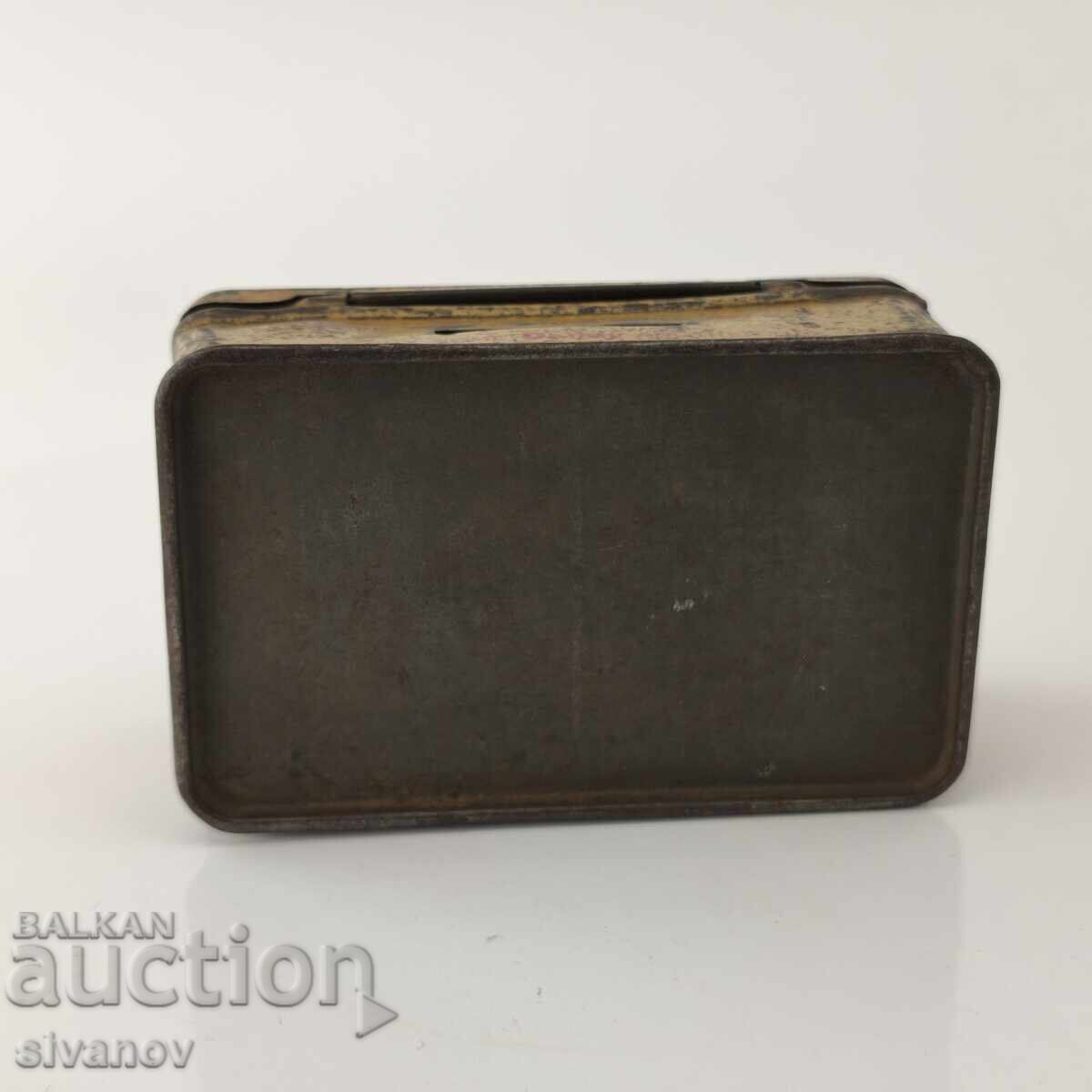 Auction Old metal box piggy bank Slade's Dandy Toffee #5910 Auction Old metal box piggy bank Slade's Dandy Toffee #5910
