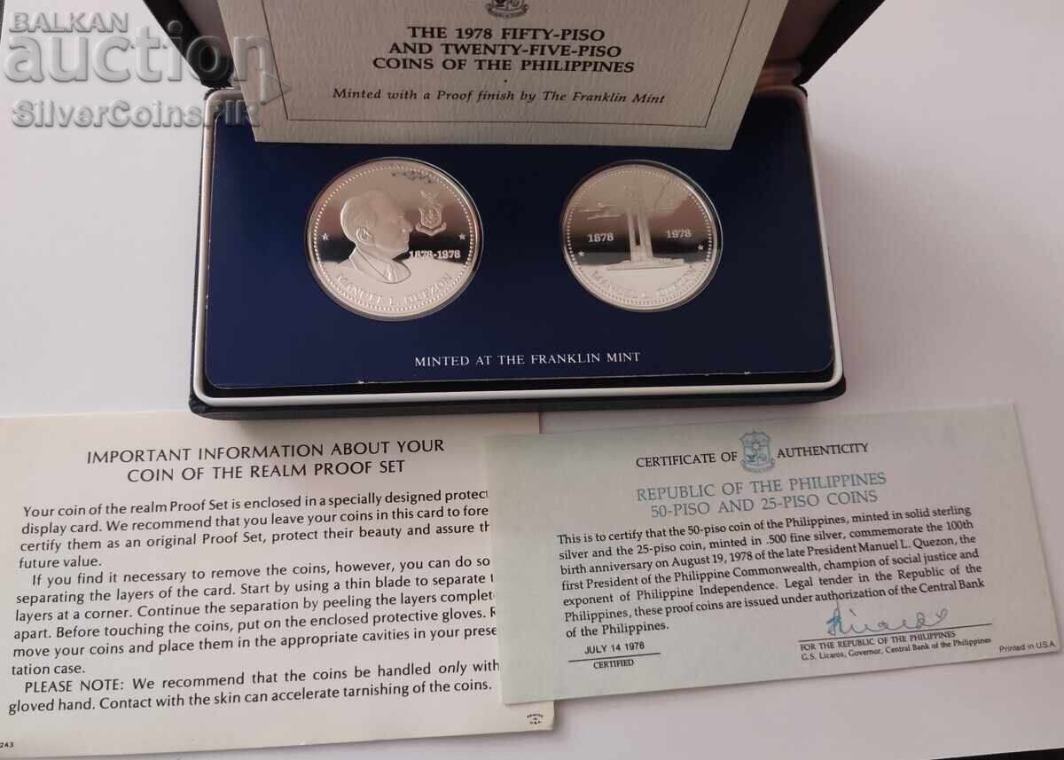 Silver Proof Set Manuel Quezon 1978 Philippines - 5 Silver Proof Set Manuel Quezon 1978 Philippines - 5