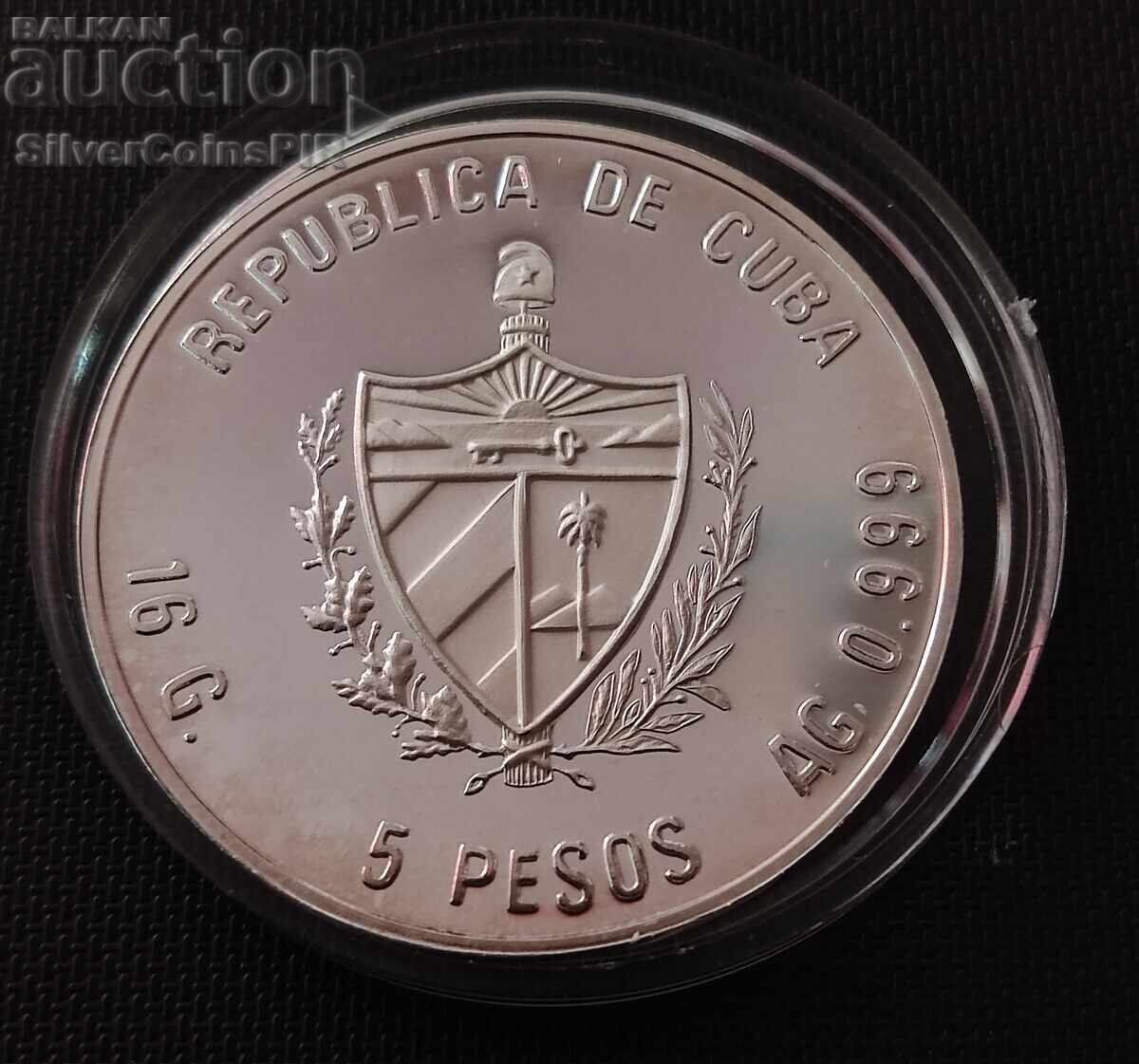 Delivery of Silver WRONG Coat of Arms 5 Pesos World Cup 1990 Cuba Delivery of Silver WRONG Coat of Arms 5 Pesos World Cup 1990 Cuba