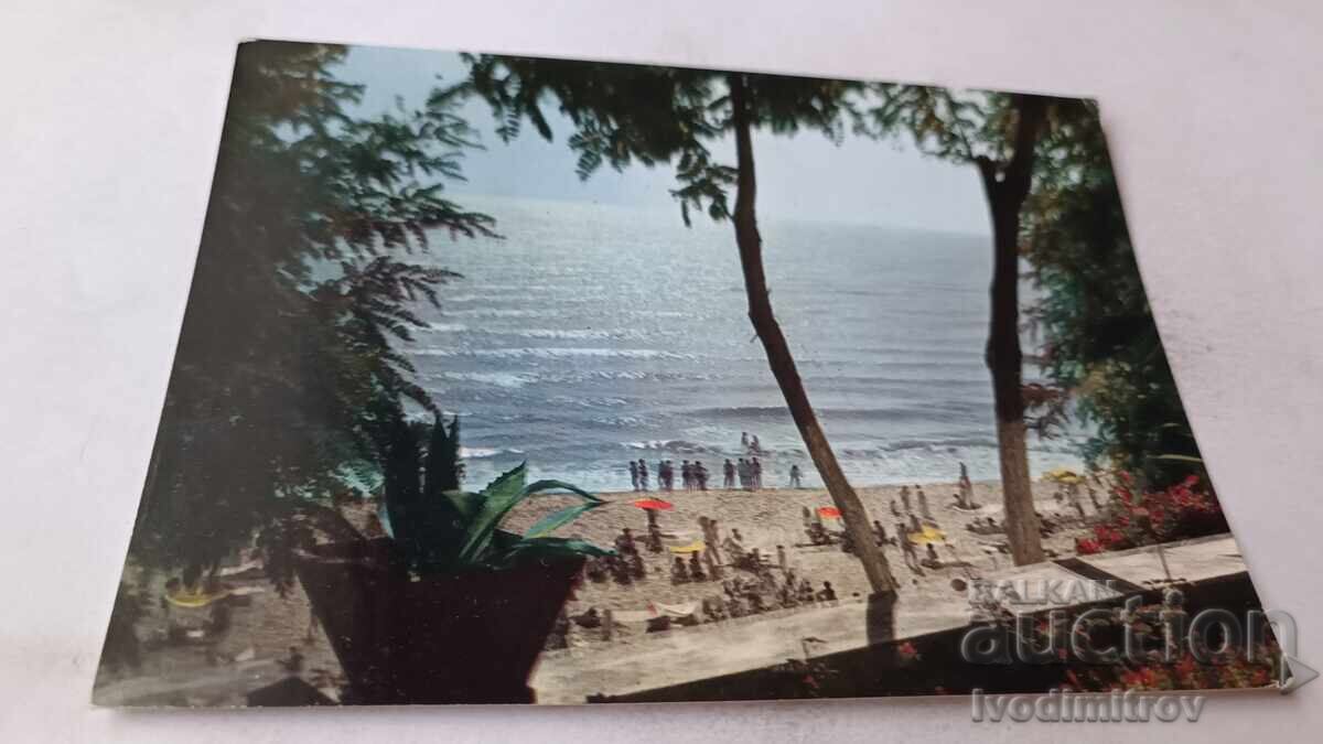 Carte poștală Obzor Vedere de pe plajă 1962