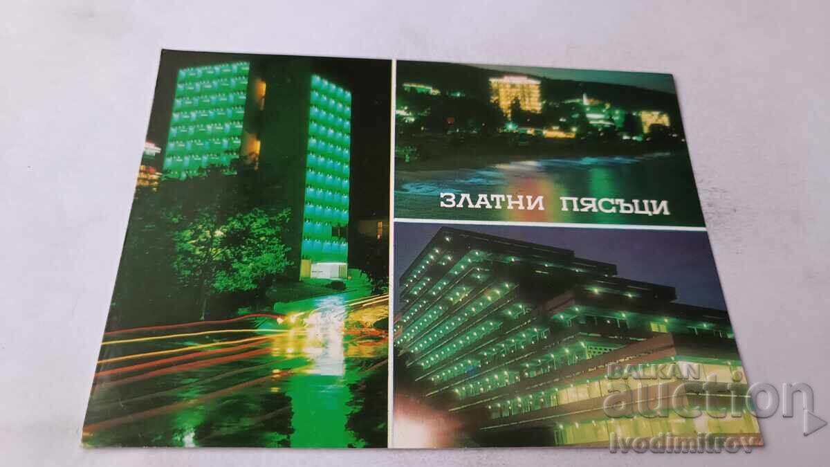 Postcard Golden Sands Night View Collage 1984 Postcard Golden Sands Night View Collage 1984