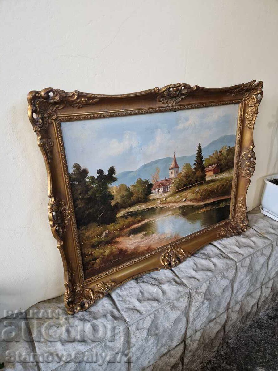 Minunată pictură antică olandeză, de autor, ulei - 6