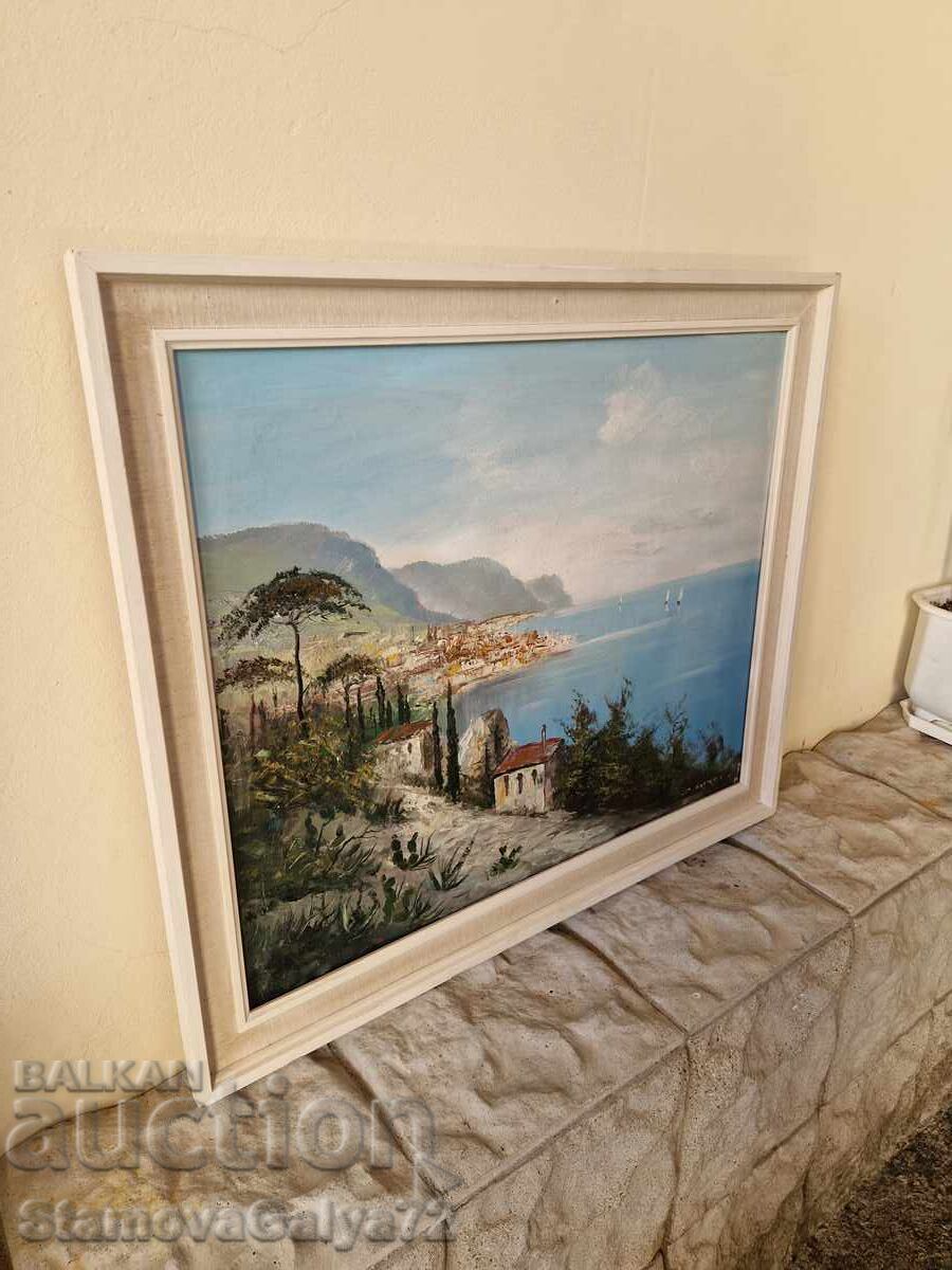 Minunat pictură antică în ulei pe pânză - 5 Minunat pictură antică în ulei pe pânză - 5