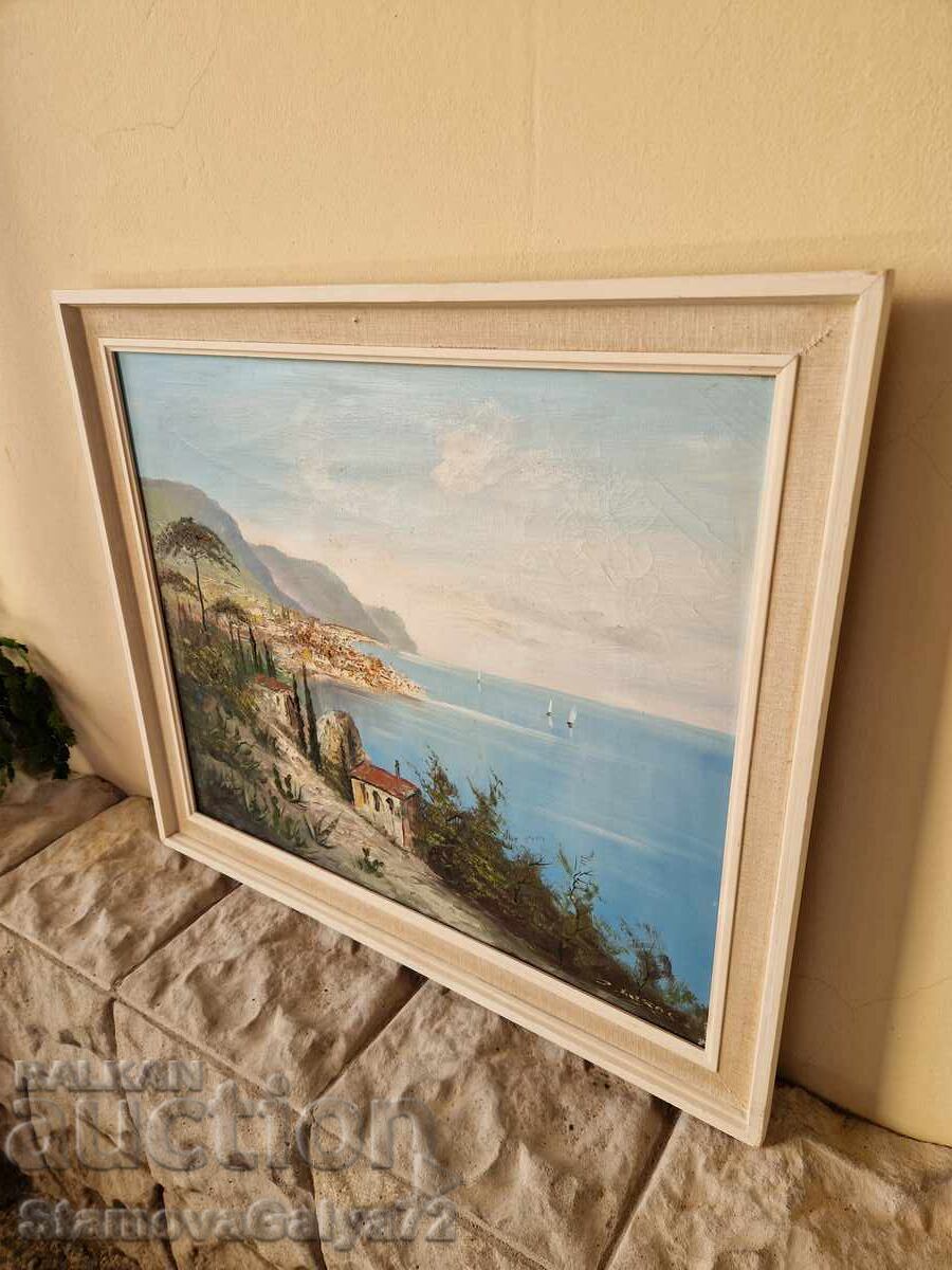 Minunat pictură antică în ulei pe pânză - 6 Minunat pictură antică în ulei pe pânză - 6