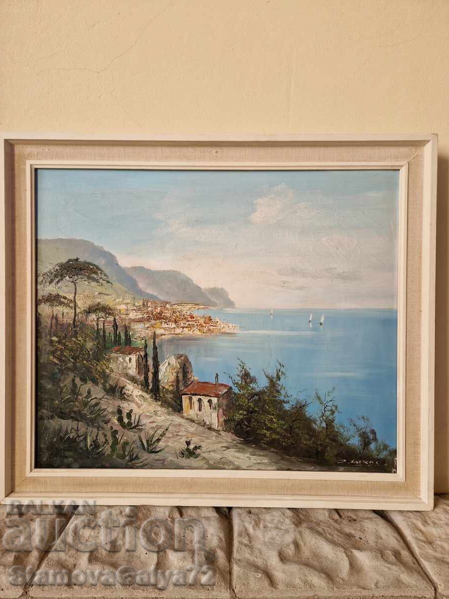 Minunat pictură antică în ulei pe pânză Minunat pictură antică în ulei pe pânză