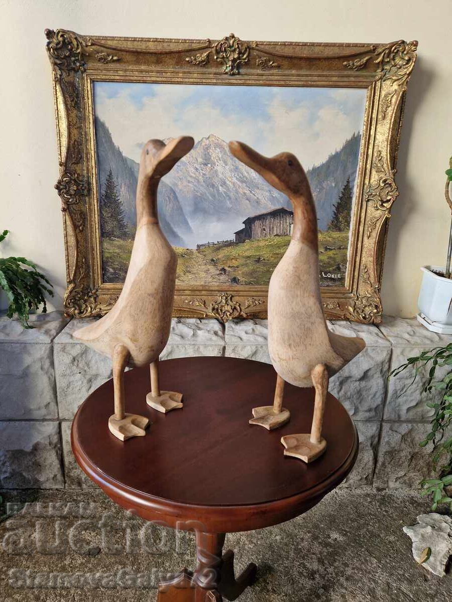 Pair of superb antique English wooden figures Pair of superb antique English wooden figures