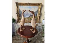 Pereche de figuri englezești din lemn, antice, superbe