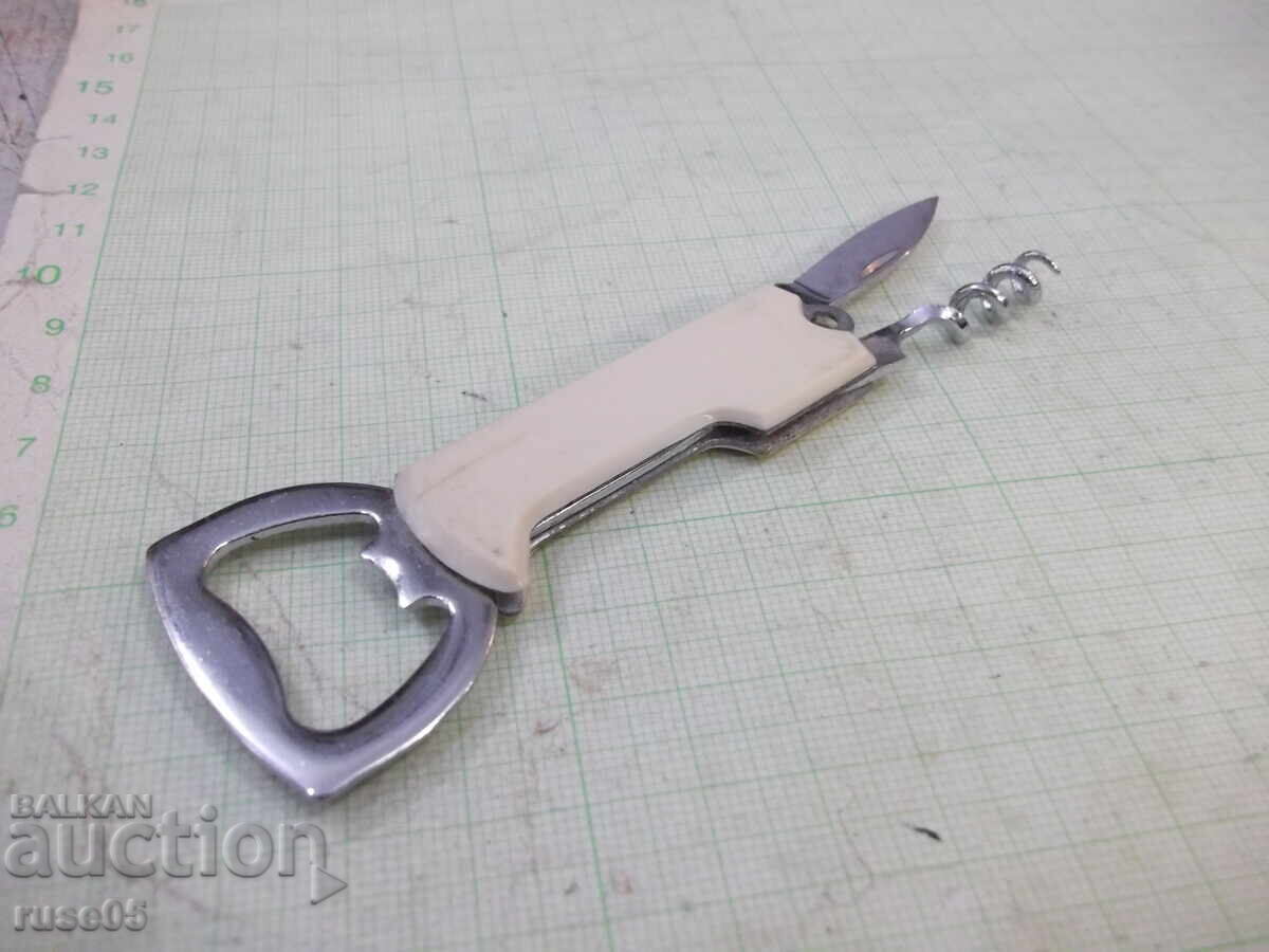 Bottle opener with corkscrew and knife - 5