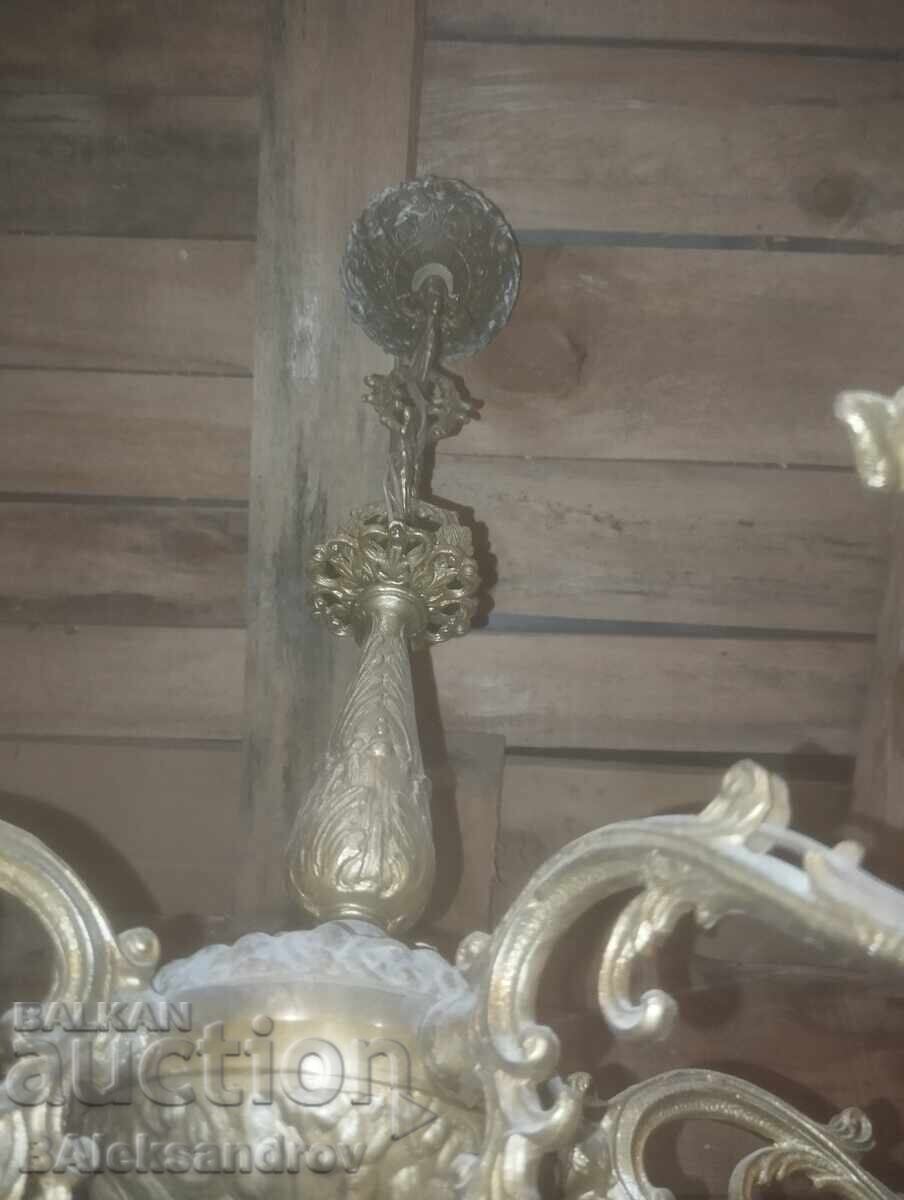 Vechi candelabru din alamă, foarte greu - 5