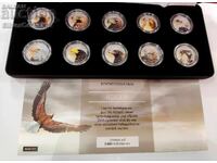 Set of Eagles 10 Coins with Coloring
