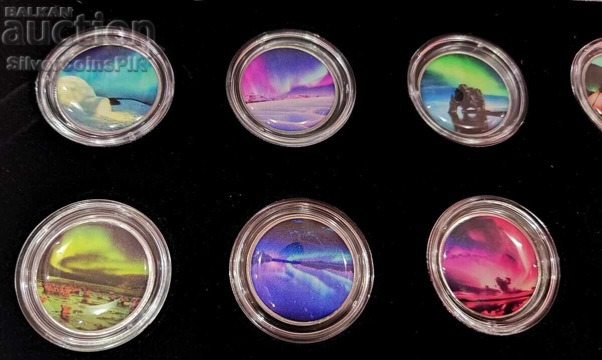 Auction Northern Lights Set 10 Coins with Coloring Auction Northern Lights Set 10 Coins with Coloring