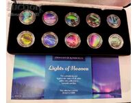 Northern Lights Set 10 Coins with Coloring