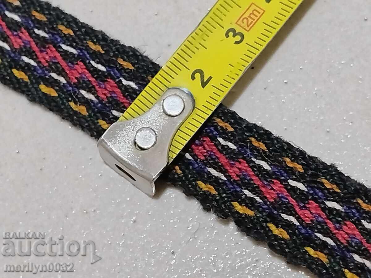 Curea țesută manual veche de 2.40 metri, brâu, curea, costum național - 6