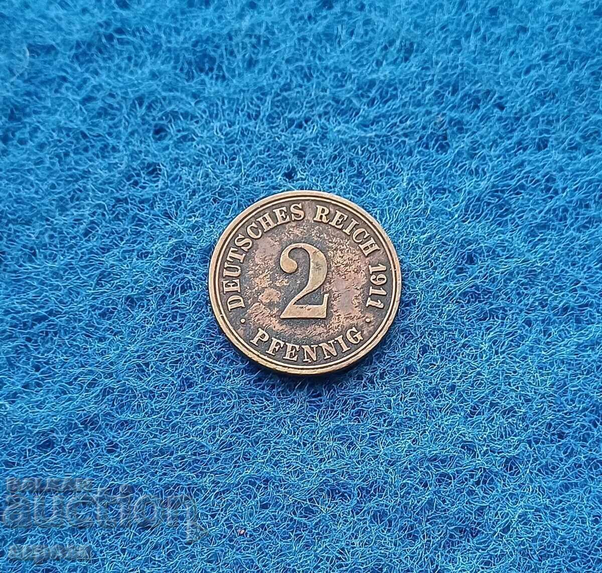 2 Pfennig Germania 1911/A