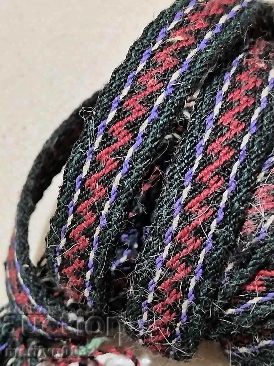Auction  Old hand-woven belt 2.65 meters sash belt folk costume