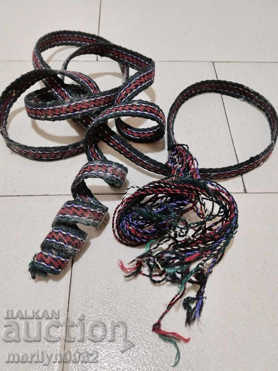 Old hand-woven belt 2.65 meters sash belt folk costume - 6