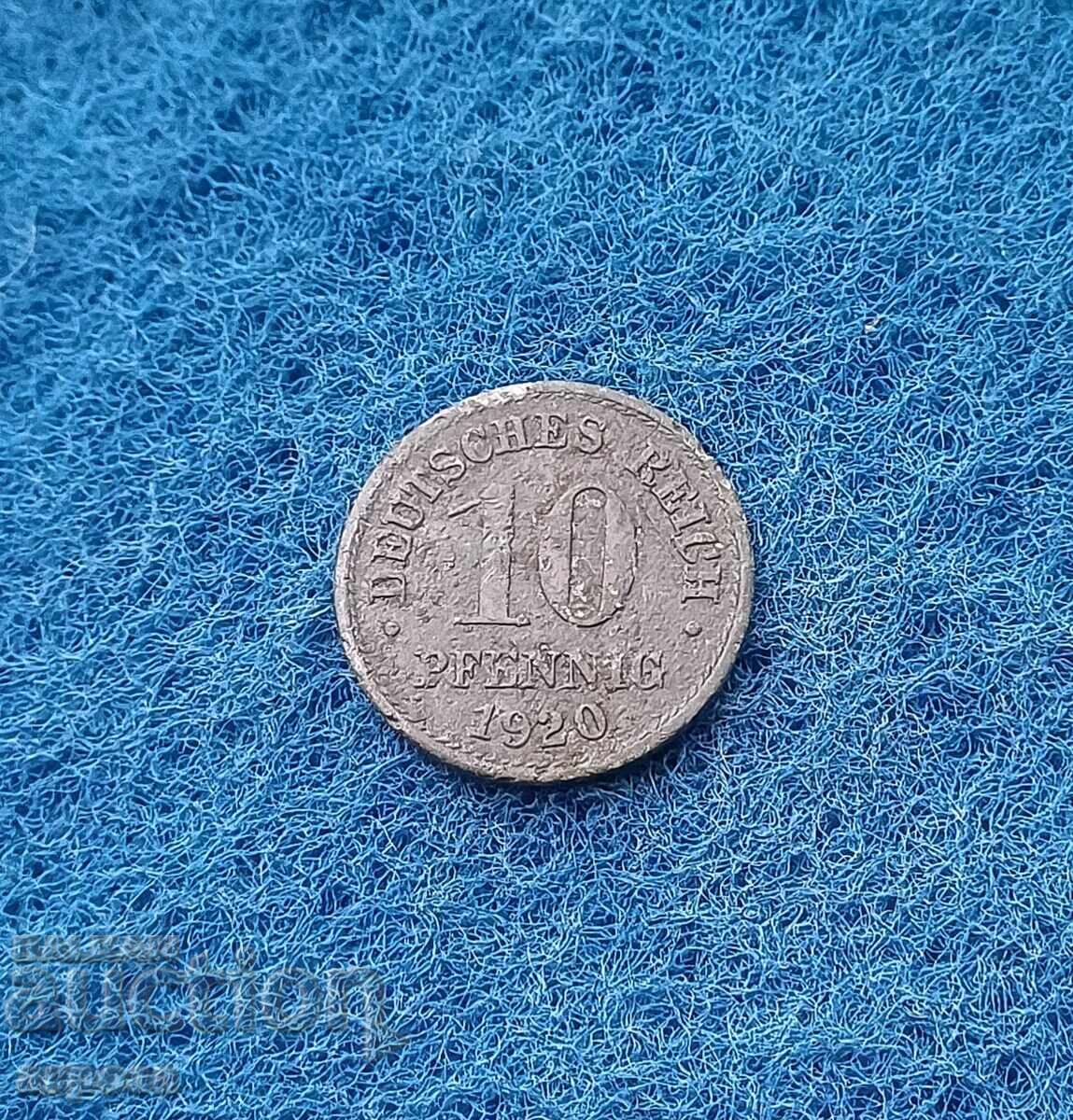 10 πφένιγκ Γερμανίας 1920 10 πφένιγκ Γερμανίας 1920