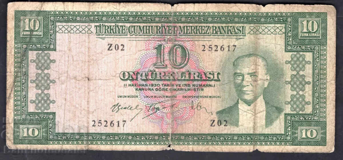 Turkey 10 Lira 1930 Pick 156 Ref 2617 Turkey 10 Lira 1930 Pick 156 Ref 2617