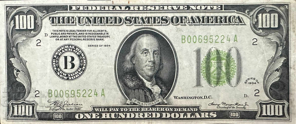 USA 100 Dollars 1934B Green Seal Pick 433D USA 100 Dollars 1934B Green Seal Pick 433D