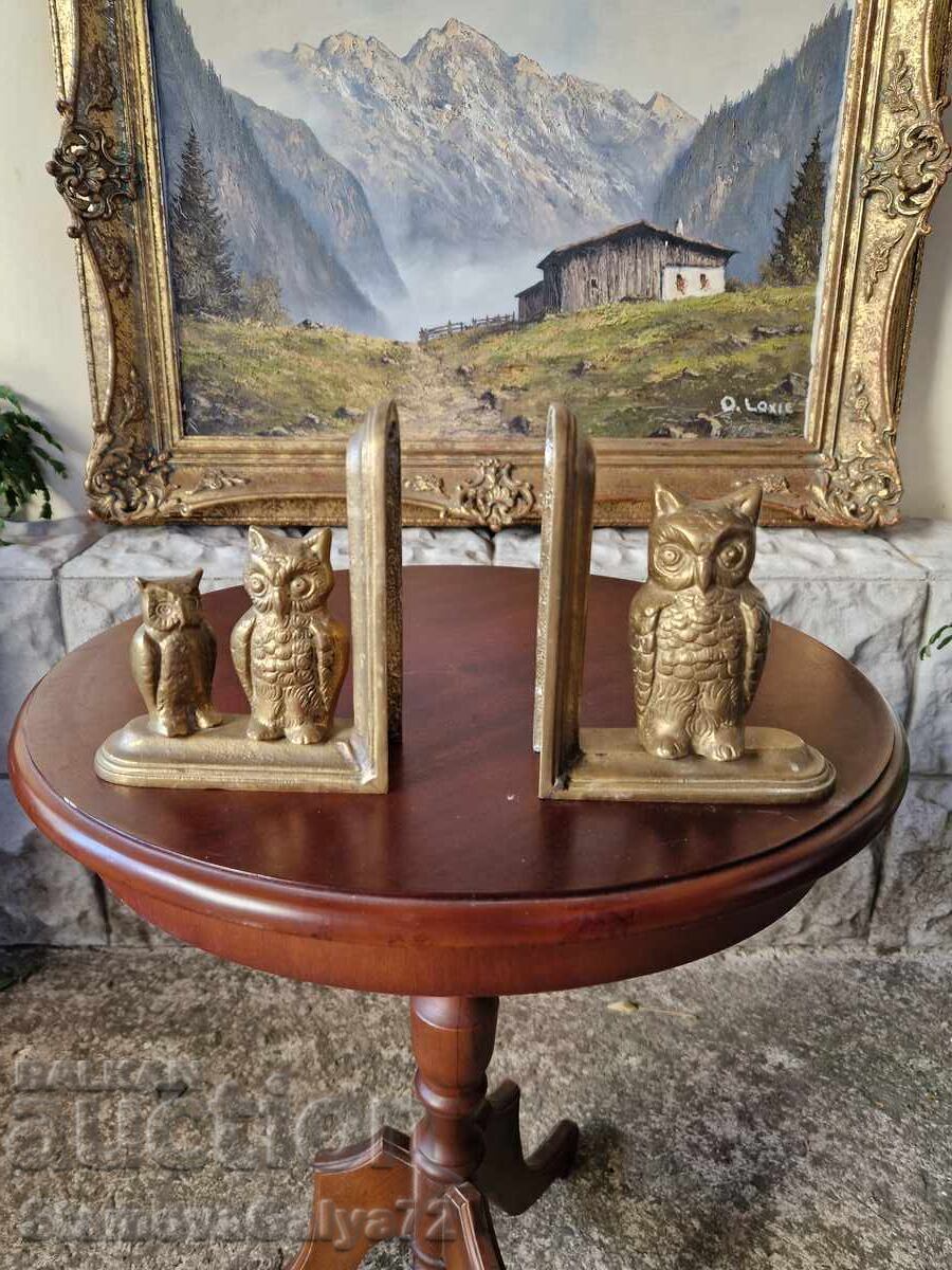 Fantastic antique English bronze bookends