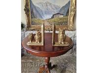 Страхотни антикварни английски бронзови държачи за книги