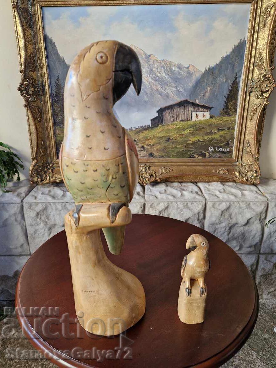 Δημοπρασία Δύο υπέροχα αντίκες ξύλινα παπαγαλάκια Δημοπρασία Δύο υπέροχα αντίκες ξύλινα παπαγαλάκια