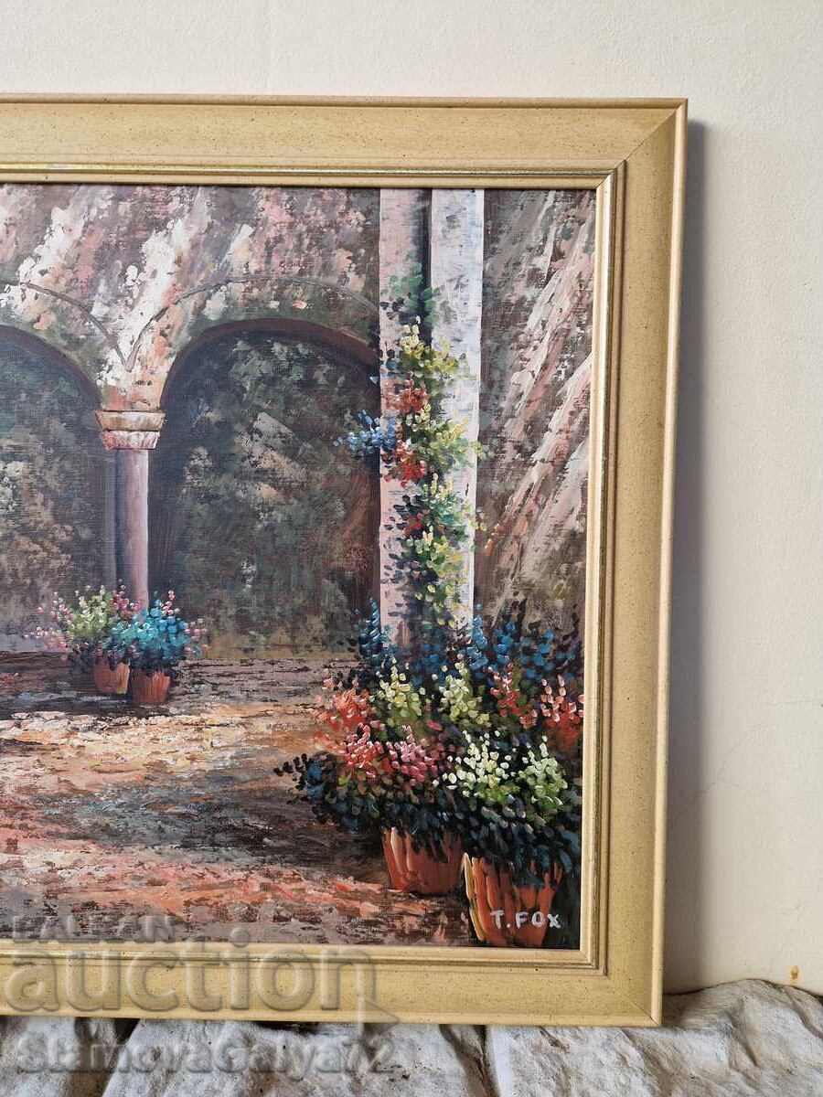 Delivery of Great antique original oil on canvas painting