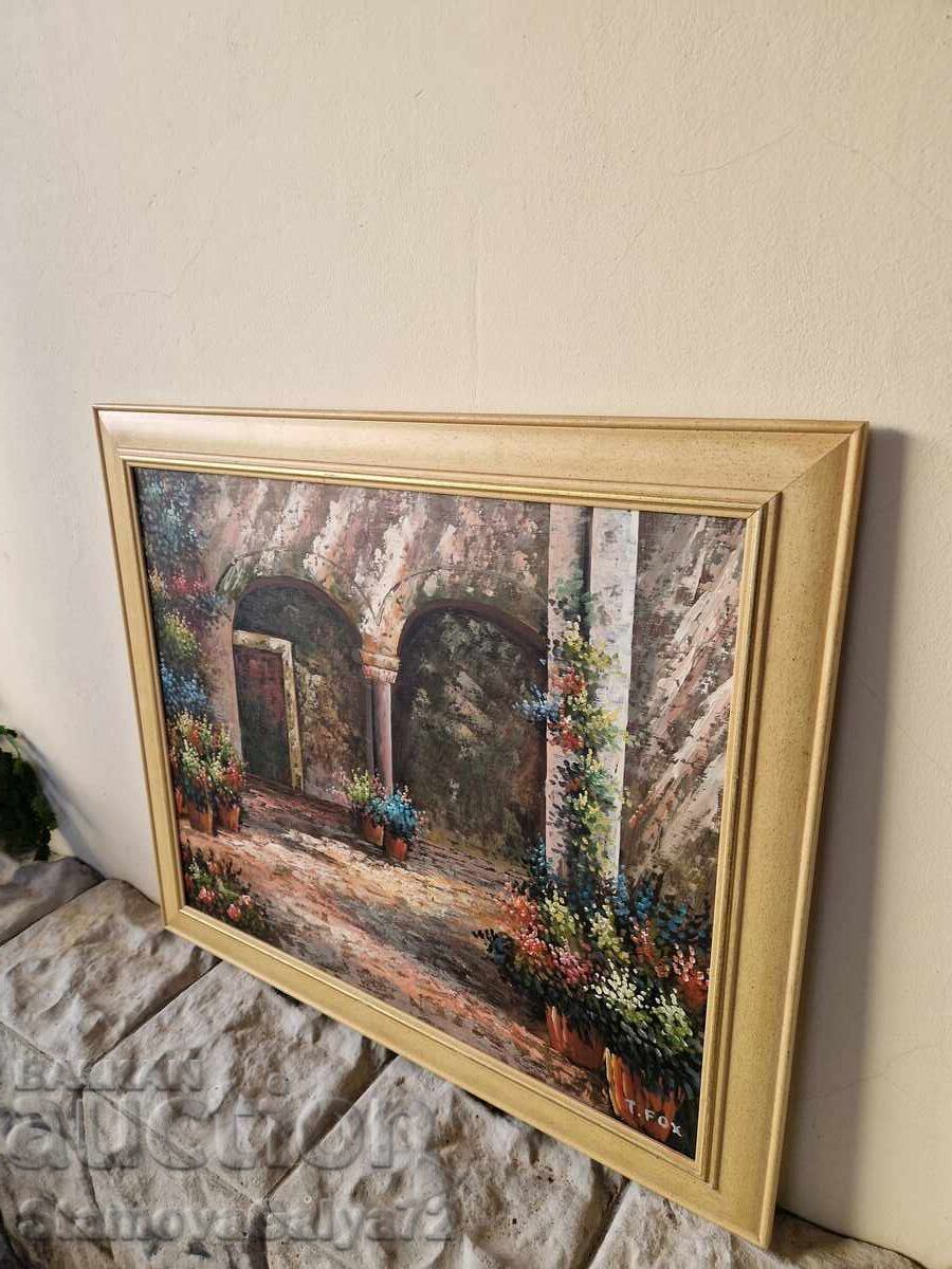 Great antique original oil on canvas painting - 7