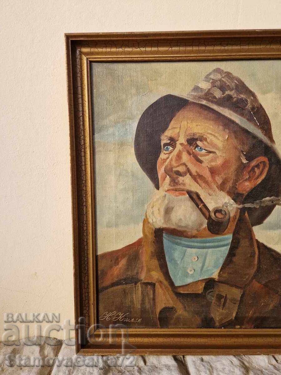 Υπέροχη αντίκα πρωτότυπη ζωγραφική με λάδι σε καμβά - 5 Υπέροχη αντίκα πρωτότυπη ζωγραφική με λάδι σε καμβά - 5