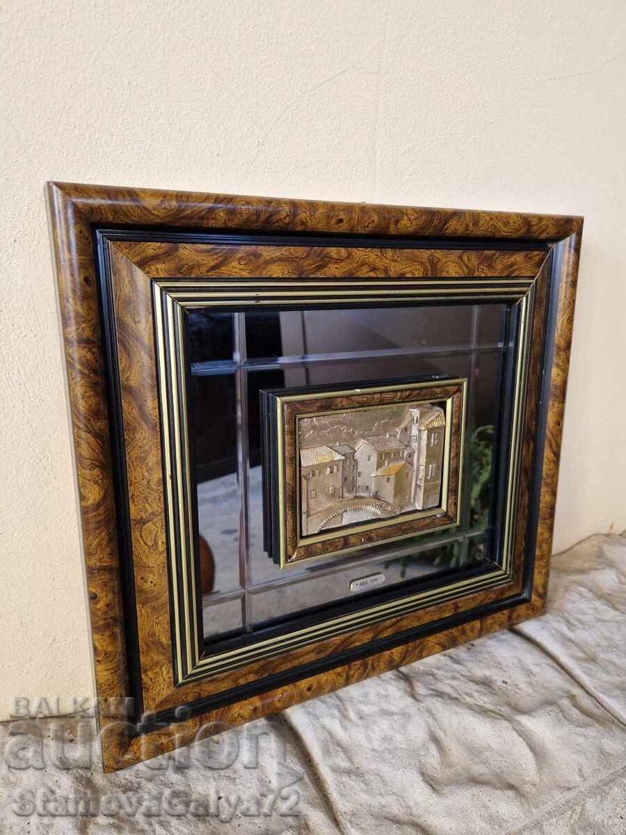 Παράδοση Μοναδική αντίκα ιταλική ασημένια εικόνα