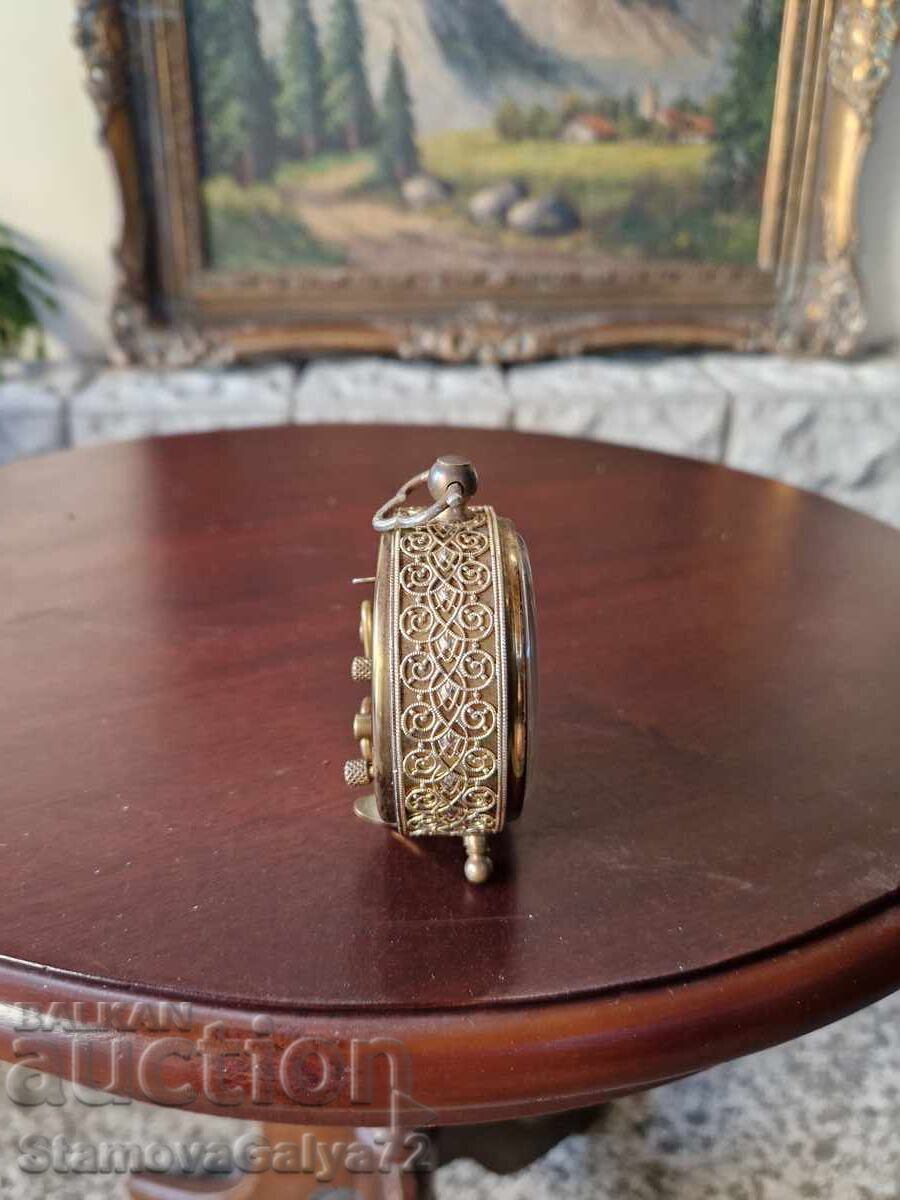 Beautiful Antique German Bronze Alarm Clock Blessing - 5