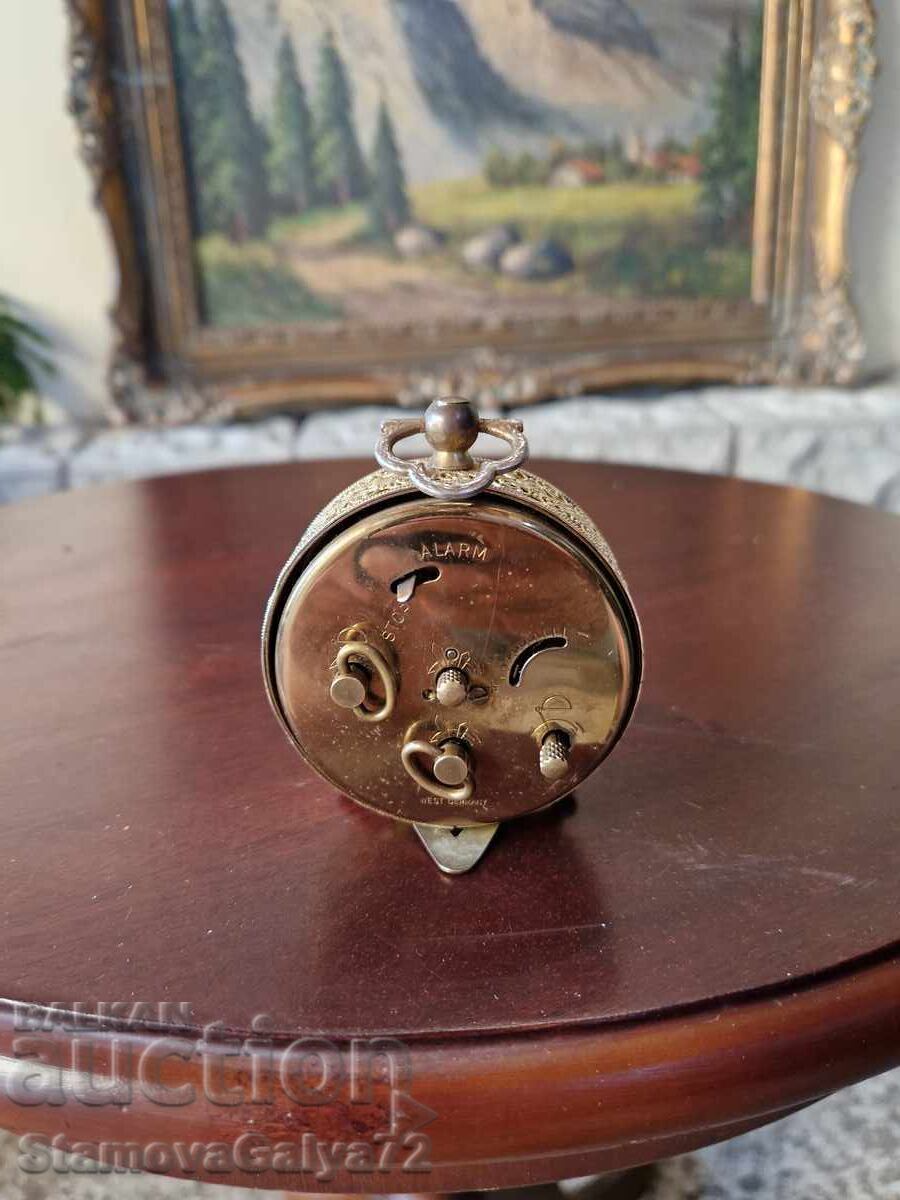 Υπέροχο αντίκα γερμανικό μπρούτζινο ξυπνητήρι Blessing - 6