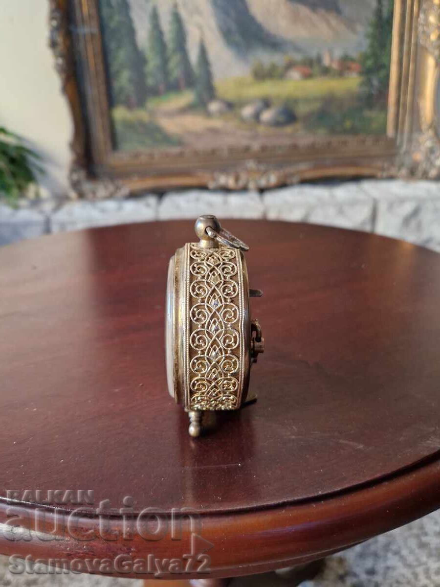 Beautiful Antique German Bronze Alarm Clock Blessing - 7