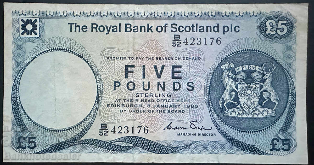 Scotland Royal 5 Pounds 1985 Pick 342 Ref 3176 Scotland Royal 5 Pounds 1985 Pick 342 Ref 3176